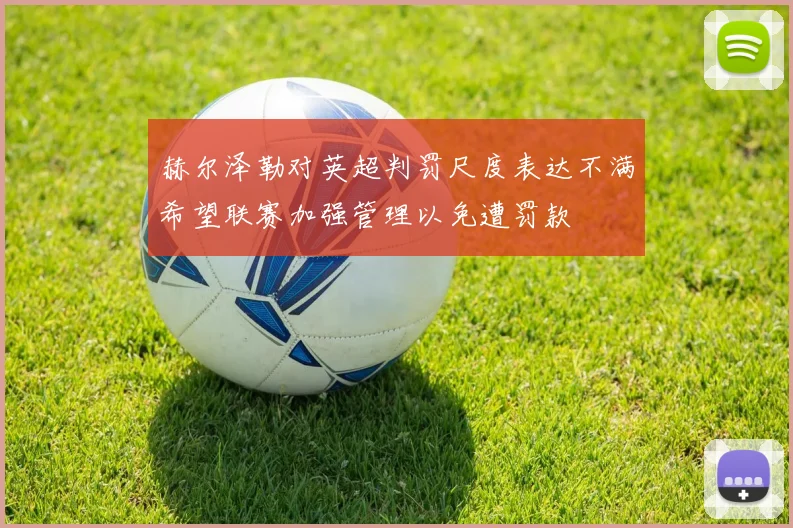 赫尔泽勒对英超判罚尺度表达不满希望联赛加强管理以免遭罚款